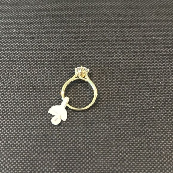 14K Gold Plated Elegant Gold Solitaire Ring - Picture 9 of 9